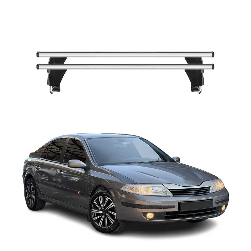 Menabo Barres de toit Transversales pour Renault Laguna II 2000-2008 Alu Gris