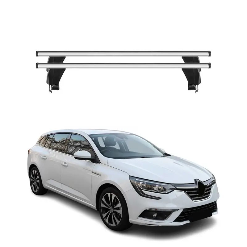 Menabo Barres de toit Transversales pour Renault Megane Grandtour 2016-2022 Gris