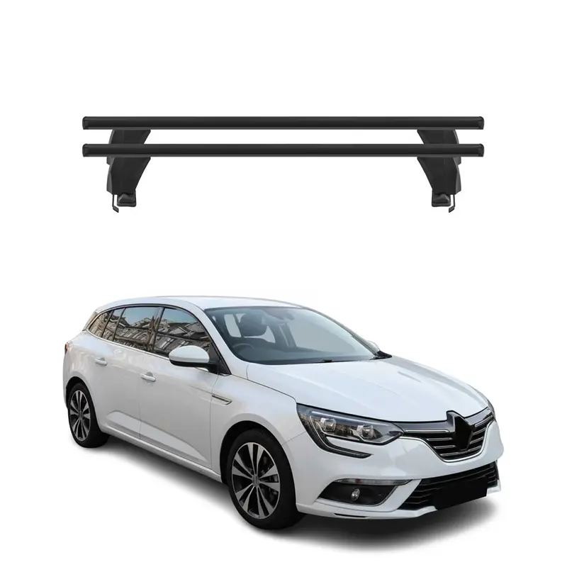 Menabo Barres de toit Transversales pour Renault Megane Grandtour 2016-22 Noir