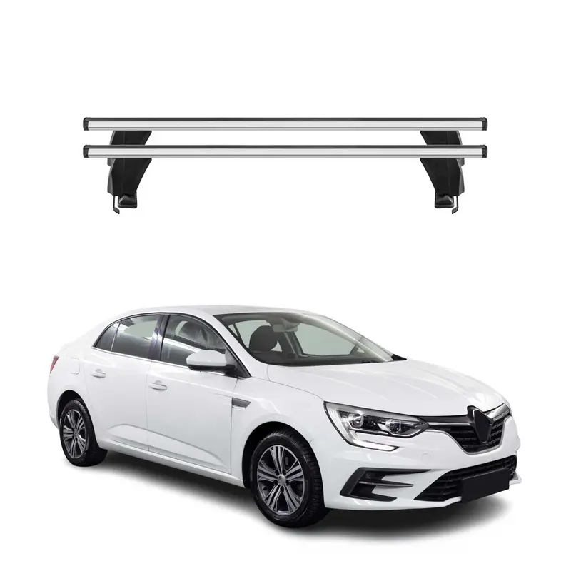 Menabo Barres de toit Transversales pour Renault Megane IV 2016-2022 Alu Gris