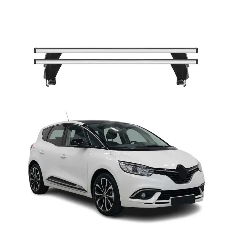Menabo Barres de toit Transversales pour Renault Scenic IV 2016-2022 Alu Gris
