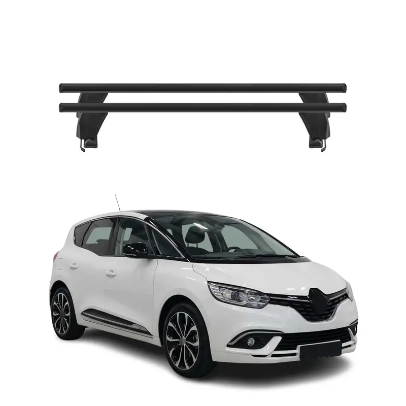 Menabo Barres de toit Transversales pour Renault Scenic IV 2016-2022 Alu Noir