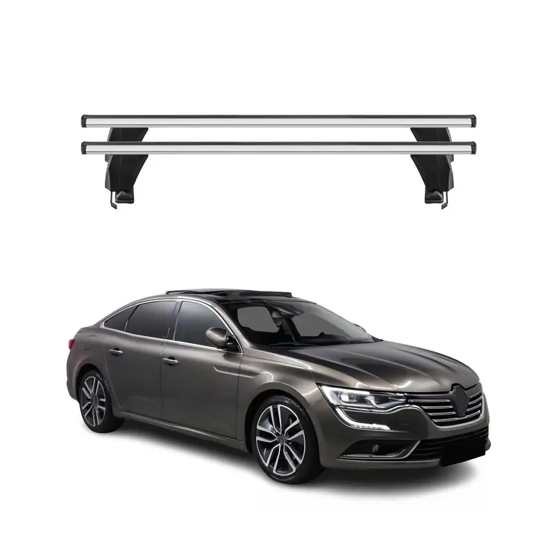 Menabo Barres de toit Transversales pour Renault Talisman 2015-2022 Alu Gris ABE