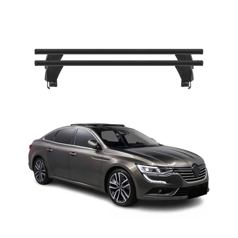 Menabo Barres de toit Transversales pour Renault Talisman 2015-2022 Alu Noir ABE