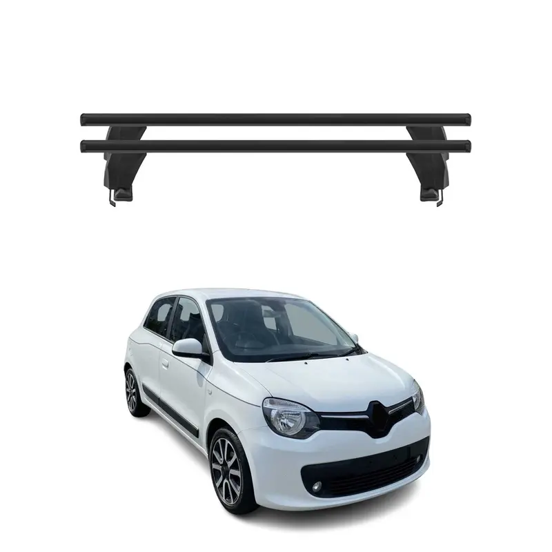 Menabo Barres de toit Transversales pour Renault Twingo III 2014-2019 Alu Noir
