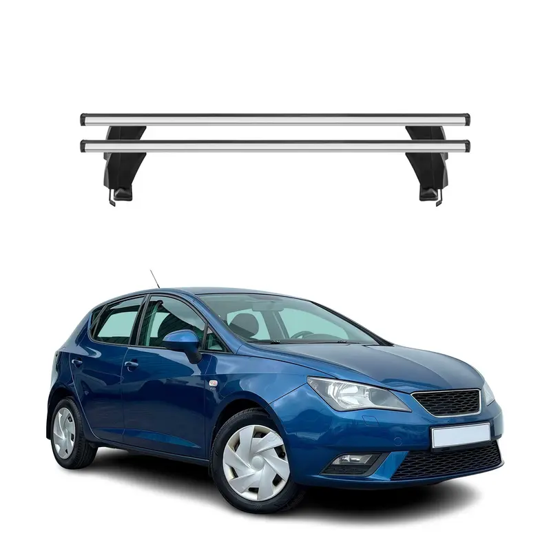 Menabo Barres de toit Transversales pour Seat Ibiza IV 2008-2016 Alu Gris 2x ABE