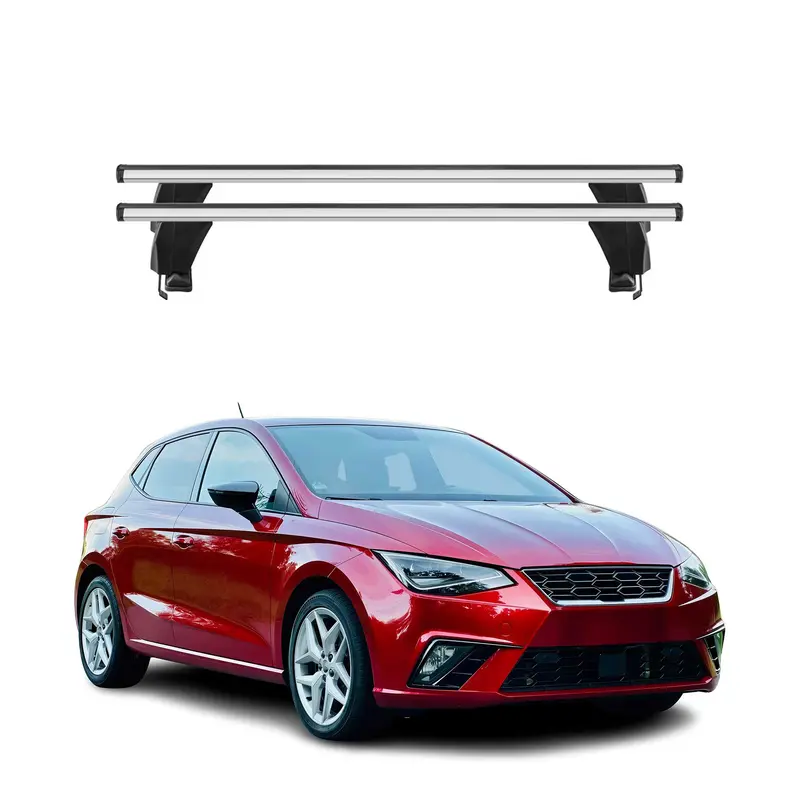 Menabo Barres de toit Transversales pour Seat Ibiza V 2017-2026 Noir ABE 2x