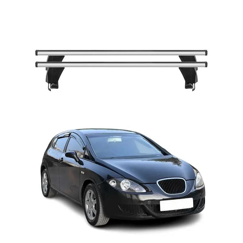 Menabo Barres de toit Transversales pour Seat Leon II 2005-2009 Gris ABE 2x
