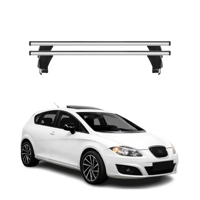 Menabo Barres de toit Transversales pour Seat Leon II 2009-2013 Gris ABE 2x