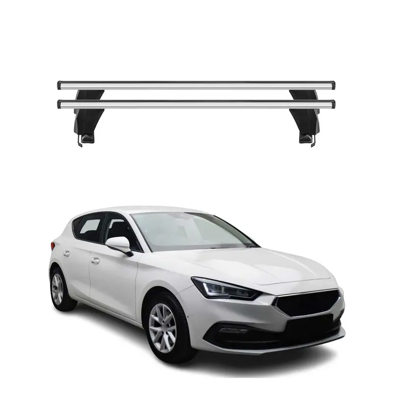 Menabo Barres de toit Transversales pour Seat Leon IV 2020-2026 Gris ABE 2x