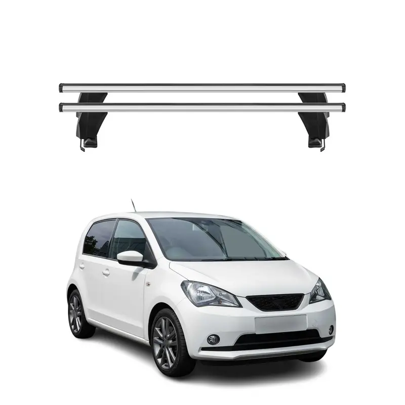 Menabo Barres de toit Transversales pour Seat Mii 2012-2021 Alu Gris ABE 2x