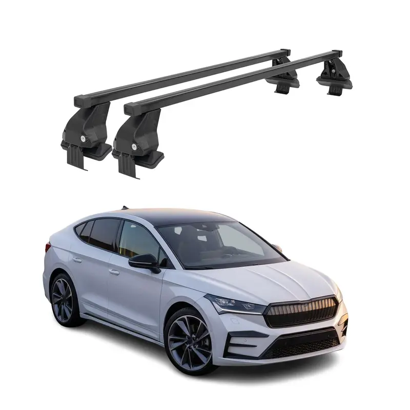 Menabo Barres de toit transversales pour Skoda Enyaq Coupè 2022-26 Acier Noir 2x
