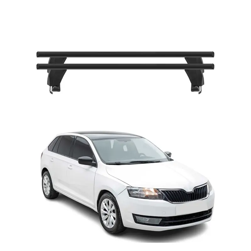 Menabo Barres de toit Transversales pour Skoda Rapid Spaceback 2013-2019 Noir