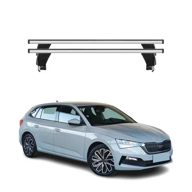 Menabo Barres de toit Transversales pour Skoda Scala 2019-2026 Alu Gris 2x ABE