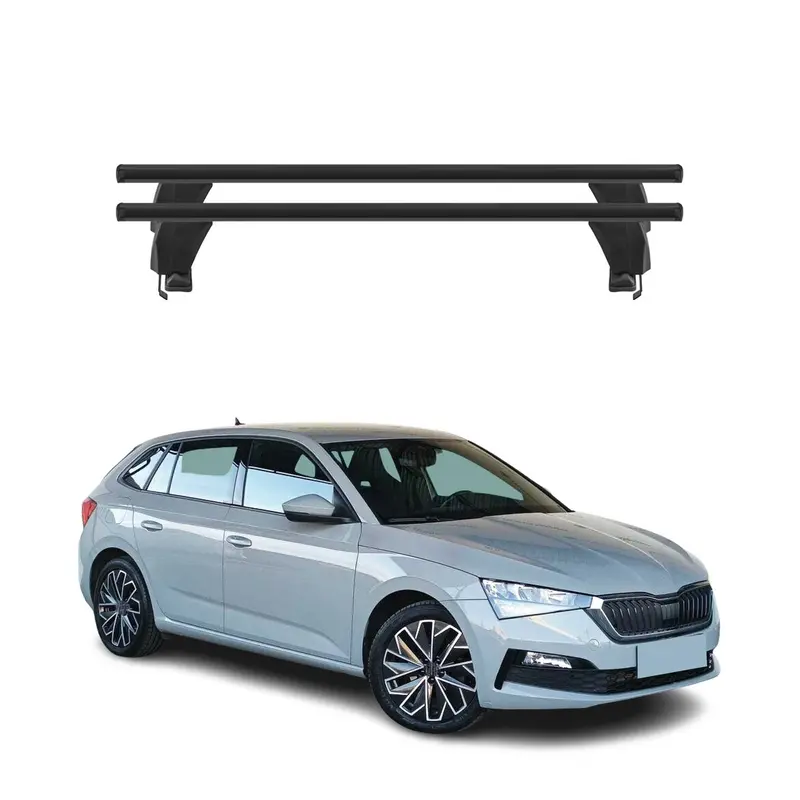 Menabo Barres de toit Transversales pour Skoda Scala 2019-2026 Alu Noir 2x ABE
