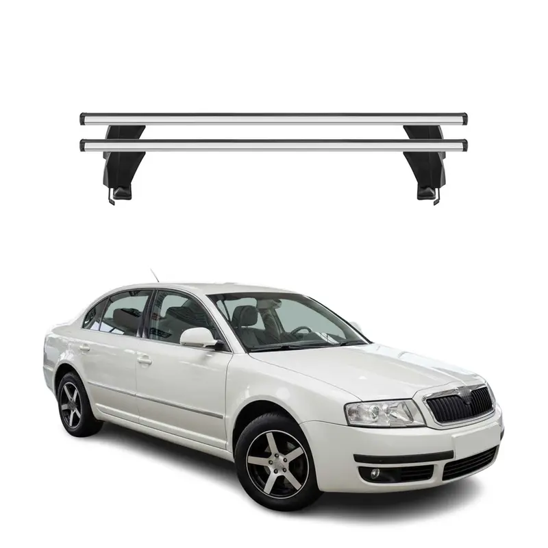 Menabo Barres de toit Transversales pour Skoda Superb 2001-2008 Gris ABE 2x