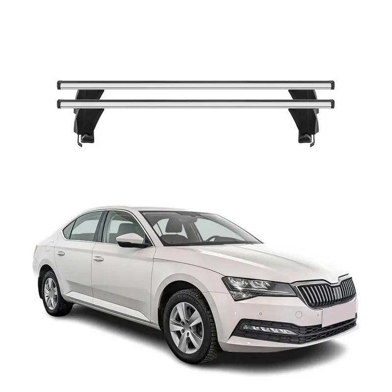 Menabo Barres de toit Transversales pour Skoda Superb 2015-2019 Gris ABE 2x