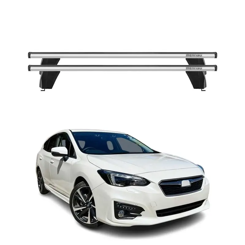 Menabo Barres de toit Transversales pour Subaru Impreza V HB 2016-2023 Alu Gris
