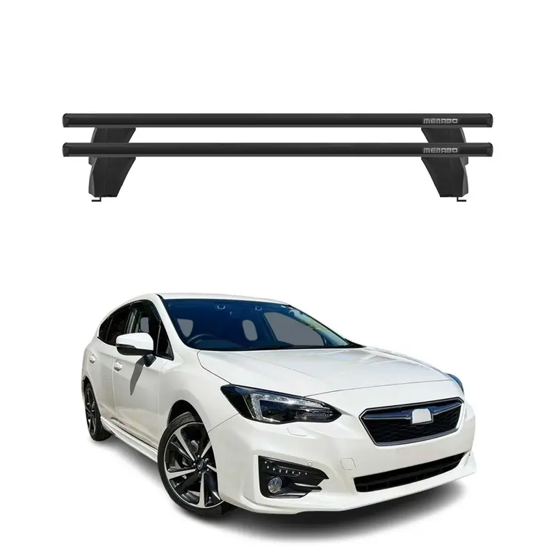 Menabo Barres de toit Transversales pour Subaru Impreza V HB 2016-2023 Alu Noir