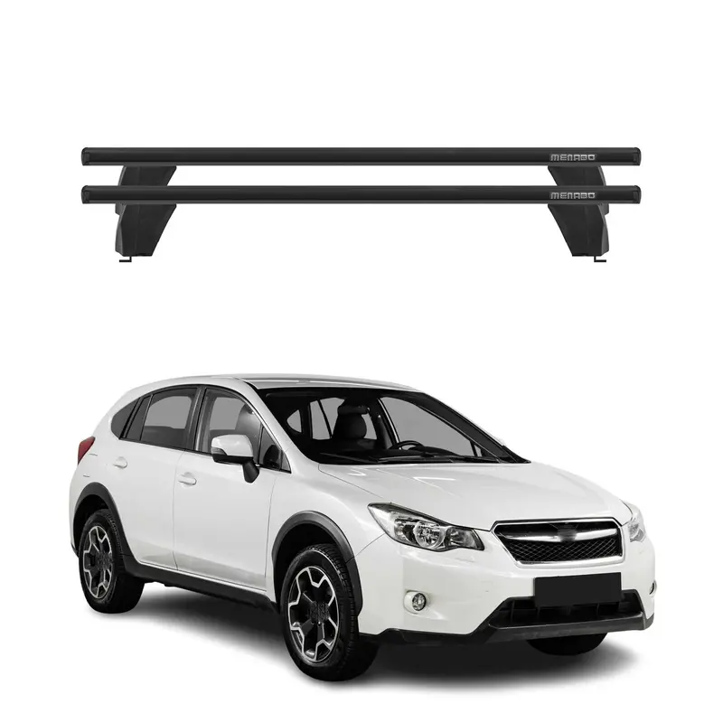 Menabo Barres de toit Transversales pour Subaru XV 2011-2018 Alu Noir ABE 2x