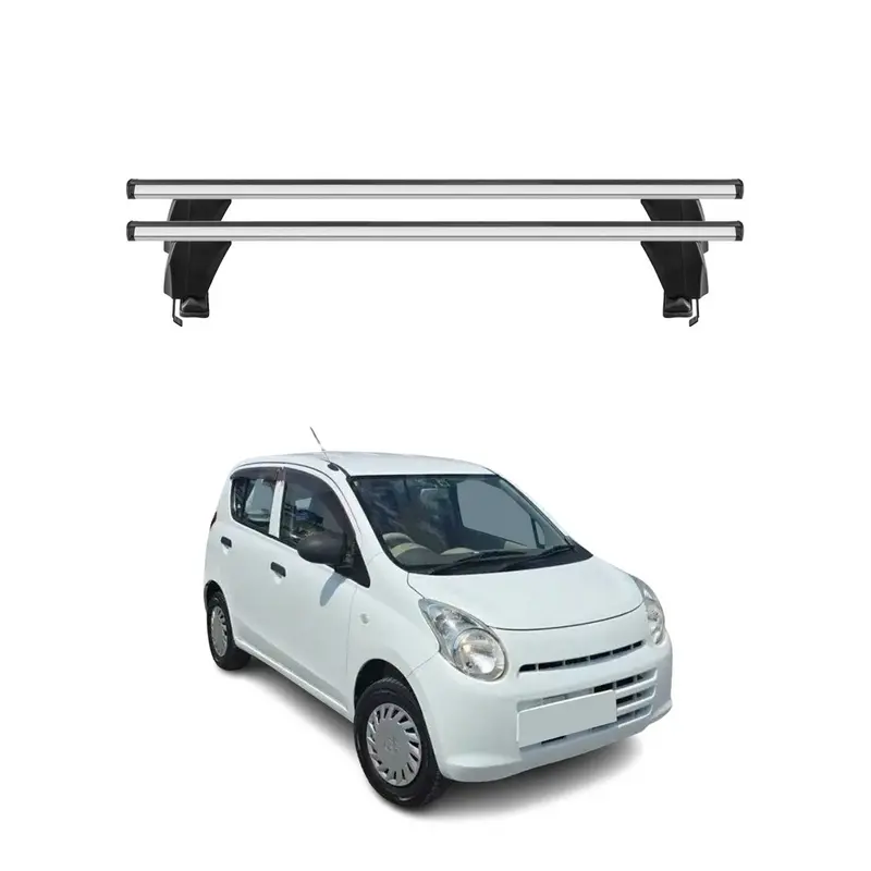 Menabo Barres de toit Transversales pour Suzuki Alto 2009-2015 Alu Gris 2x ABE