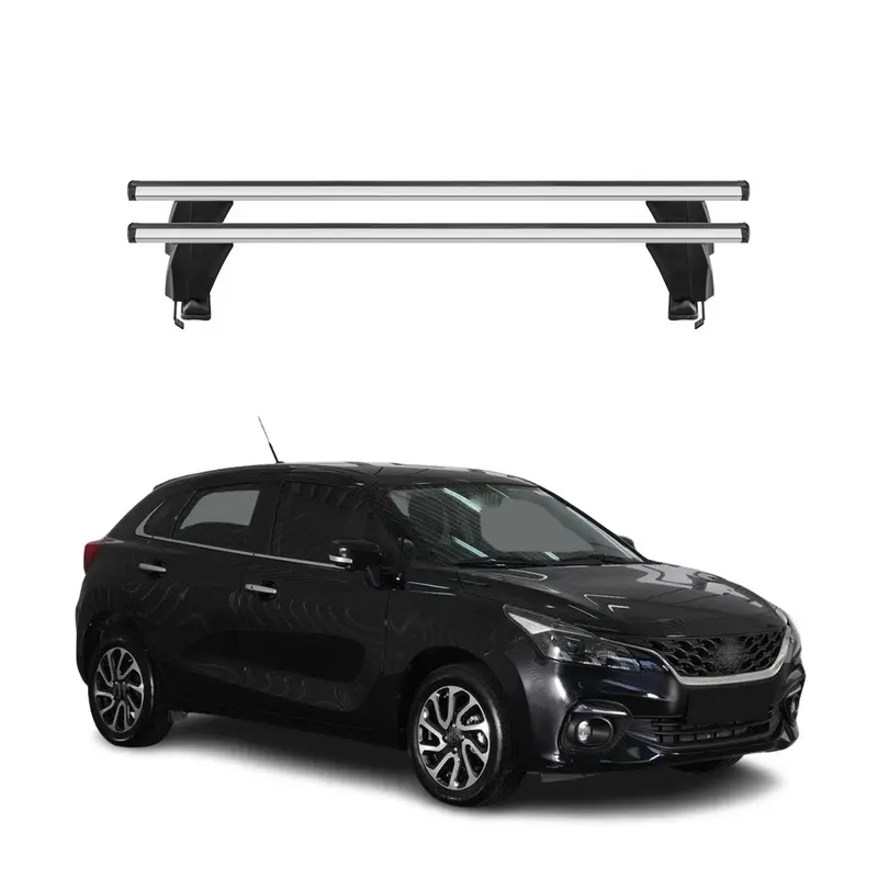 Menabo Barres de toit Transversales pour Suzuki Baleno 2019-2022 FL Gris ABE 2x