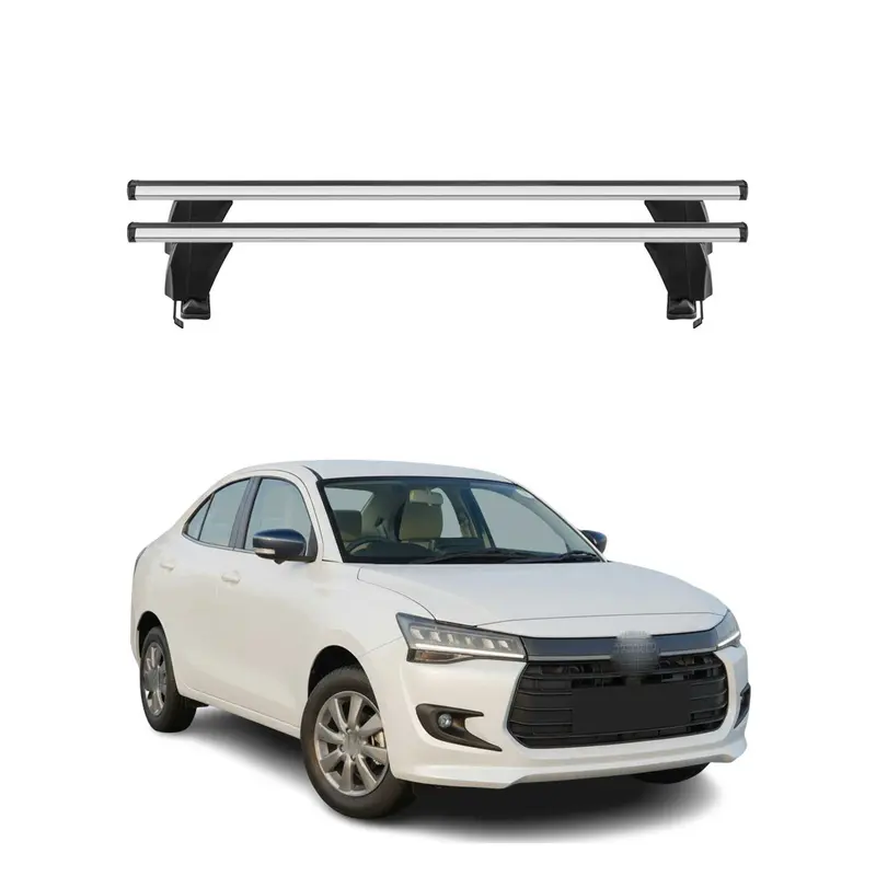 Menabo Barres de toit Transversales pour Suzuki Dzire III 2017-2021 Alu Gris ABE