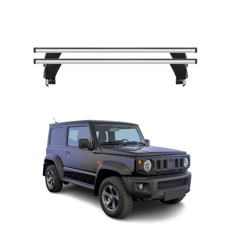 Menabo Barres de toit Transversales pour Suzuki Jimny 2018-2026 Gris ABE 2x