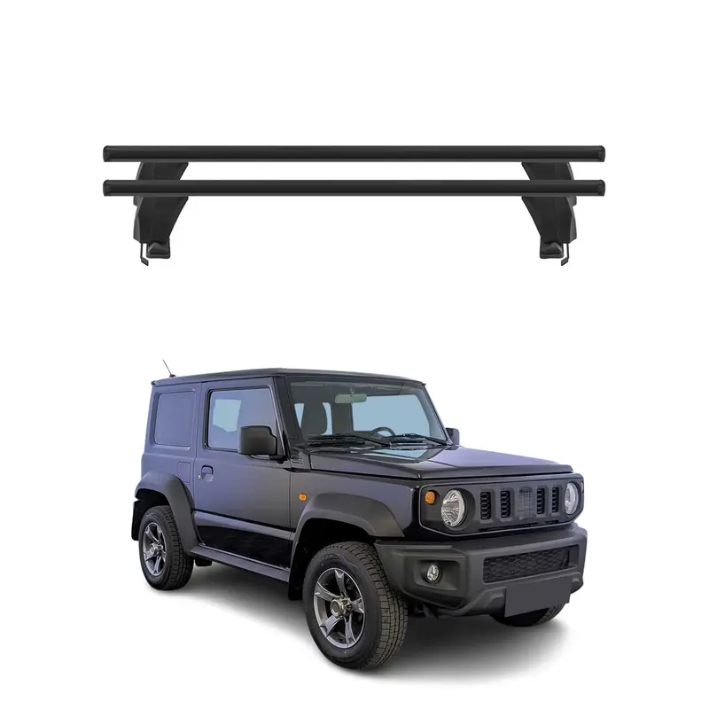 Menabo Barres de toit Transversales pour Suzuki Jimny 2018-2026 Noir ABE 2x