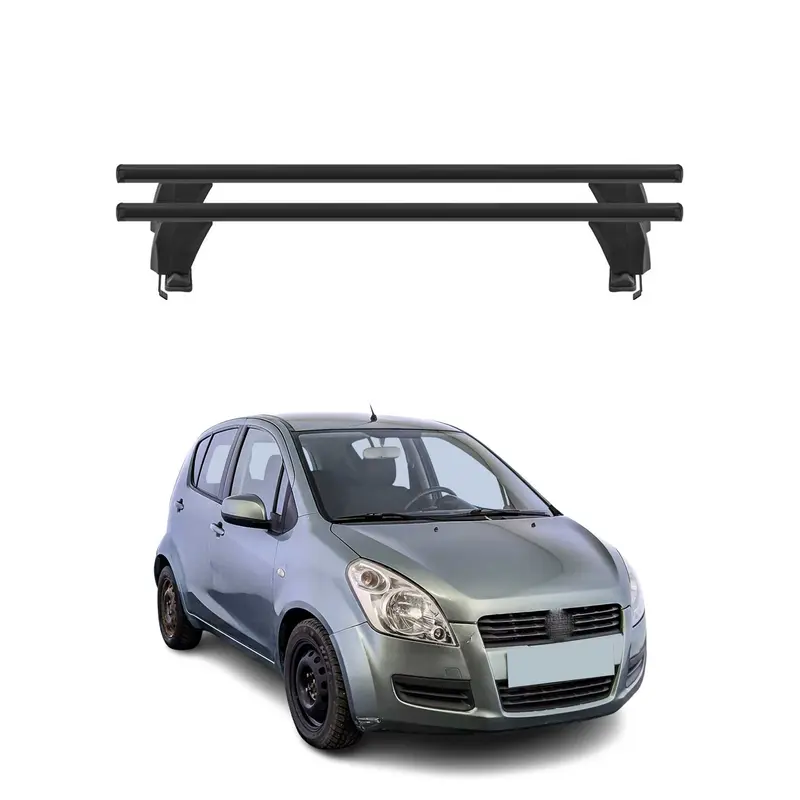 Menabo Barres de toit Transversales pour Suzuki Splash 2008-2014 Noir ABE 2x