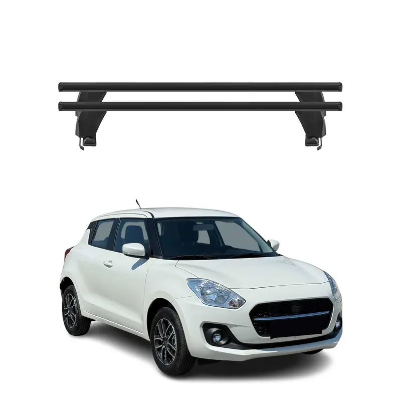 Menabo Barres de toit Transversales pour Suzuki Swift III 2017-2024 Alu Noir