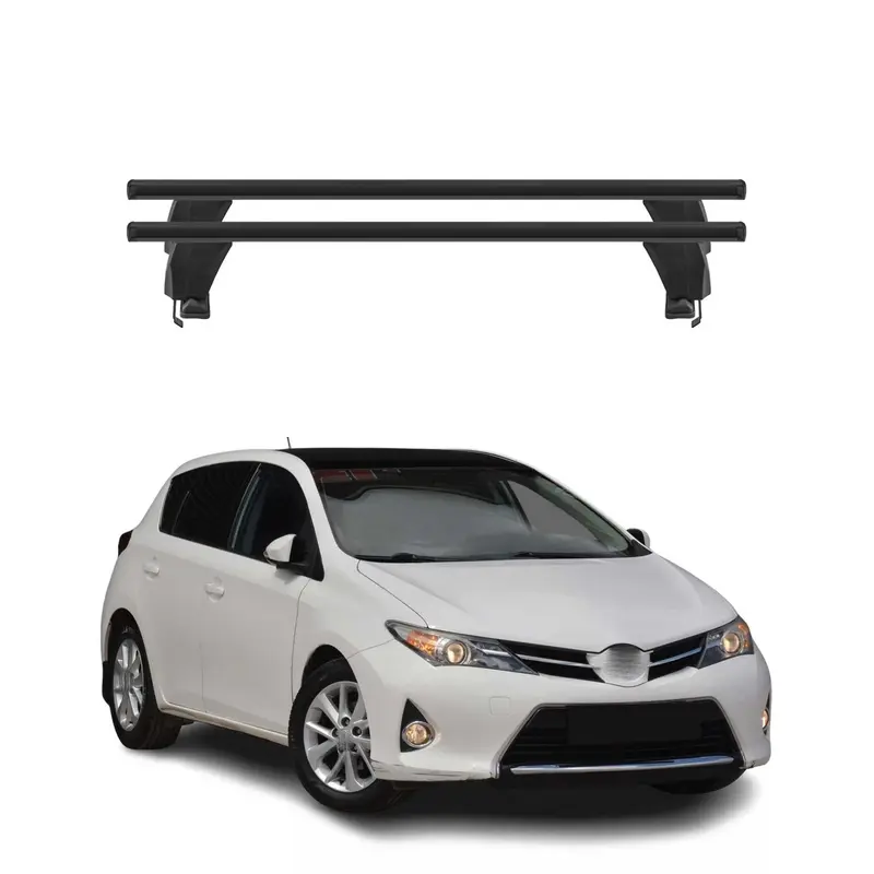 Menabo Barres de toit Transversales pour Toyota Auris 2012-2018 Noir ABE 2x
