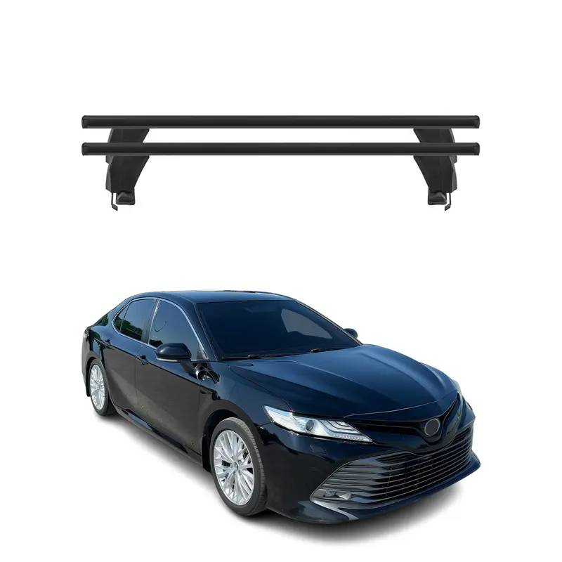 Menabo Barres de toit Transversales pour Toyota Camry XV70 2018-2022 Alu Noir