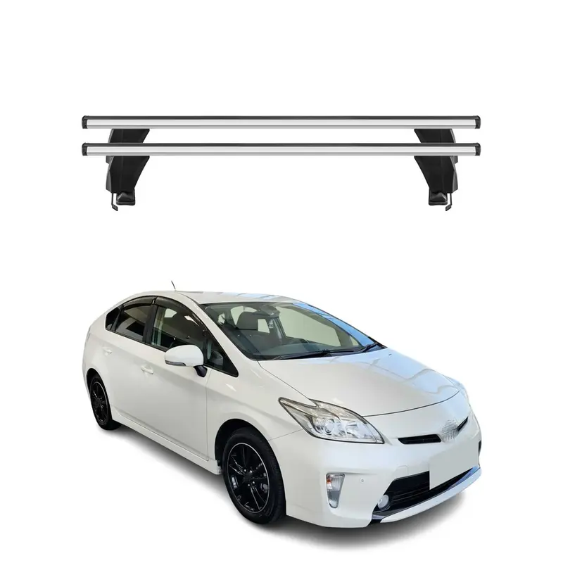 Menabo Barres de toit Transversales pour Toyota Prius + 2012-2015 Gris ABE 2x