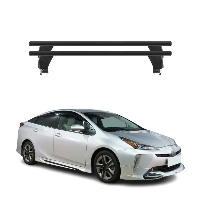 Menabo Barres de toit Transversales pour Toyota Prius+ 2012-2021 Alu Noir 2x