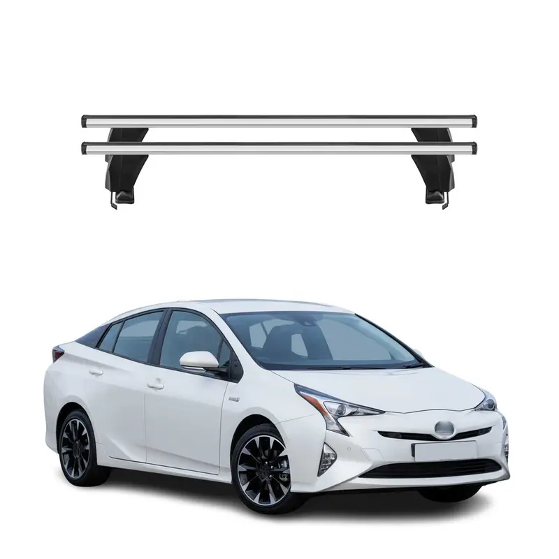 Menabo Barres de toit Transversales pour Toyota Prius IV 2015-2018 Alu Gris ABE
