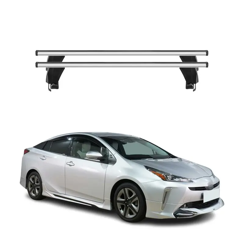 Menabo Barres de toit Transversales pour Toyota Prius IV 2018-22 FL Alu Gris ABE