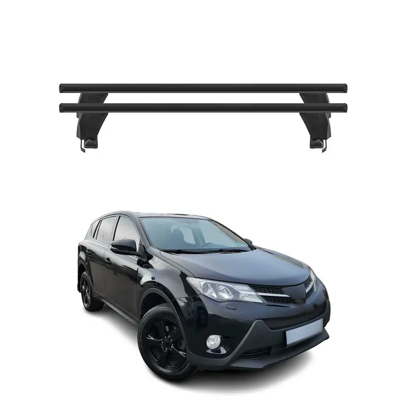 Menabo Barres de toit Transversales pour Toyota RAV4 2013-2018 Alu Noir 2x ABE