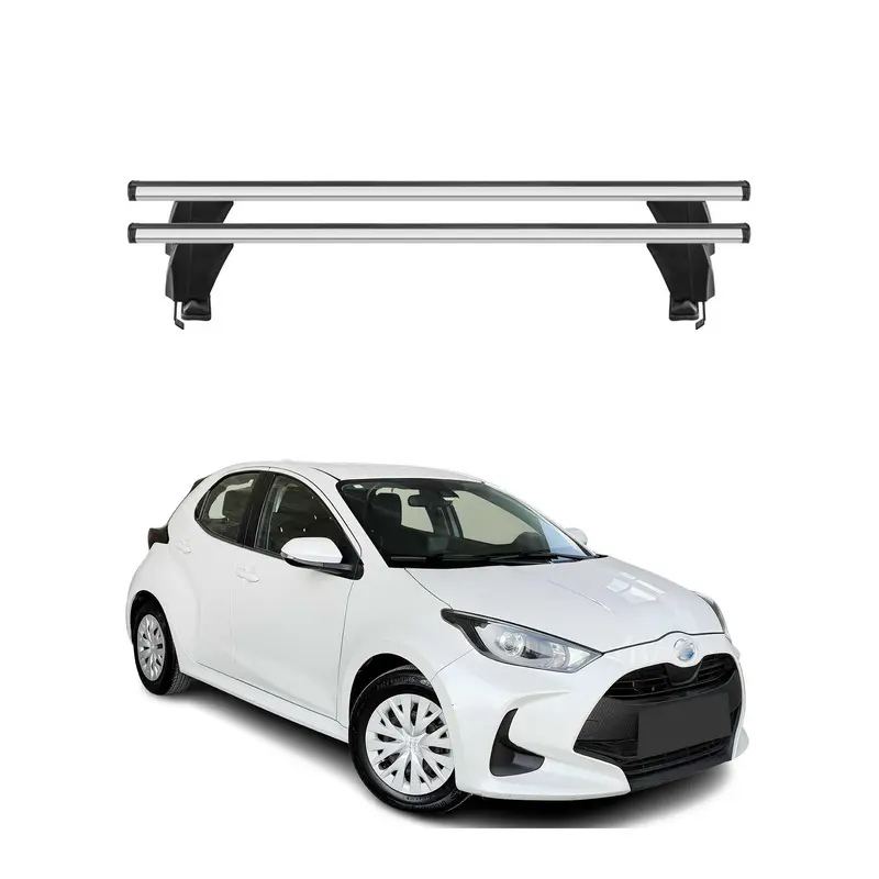 Menabo Barres de toit transversales pour Toyota Yaris 2020-2026 Alu Gris 2x