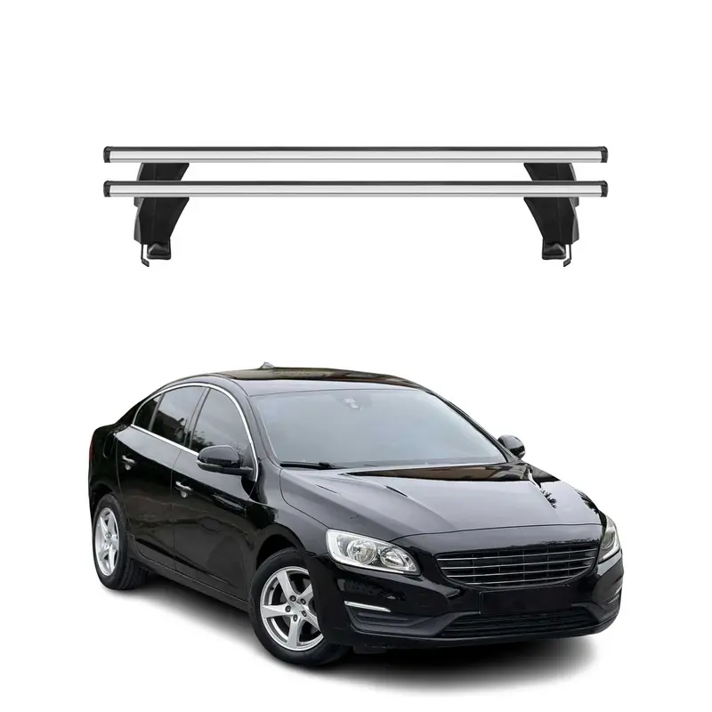 Menabo Barres de toit Transversales pour Volvo S60 2010-2018 Alu Gris ABE 2x