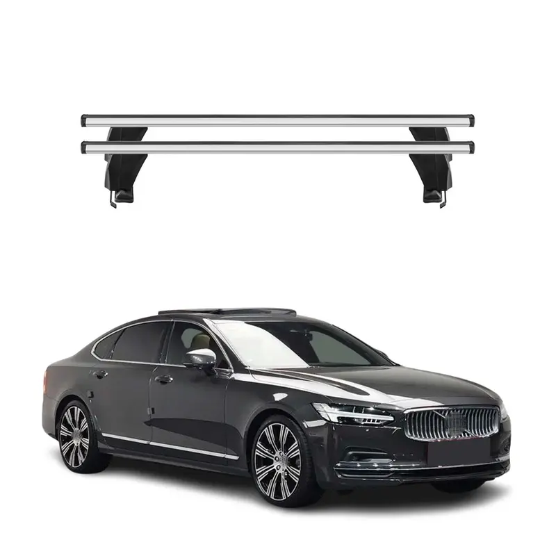 Menabo Barres de toit Transversales pour Volvo S90 2017-2025 Alu Gris ABE 2x