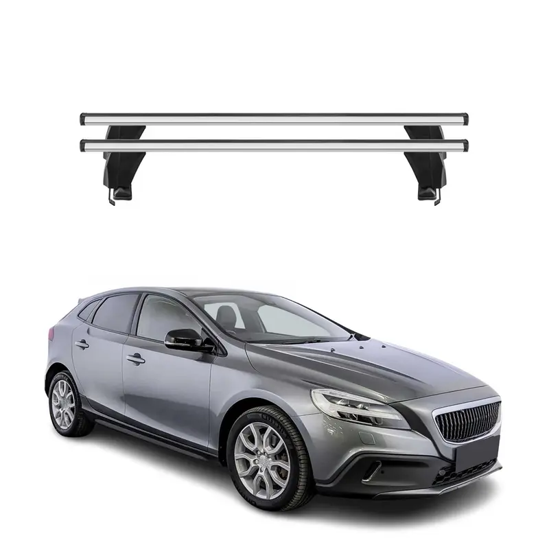 Menabo Barres de toit Transversales pour Volvo V40 2016-2019 FL Alu Gris ABE 2x