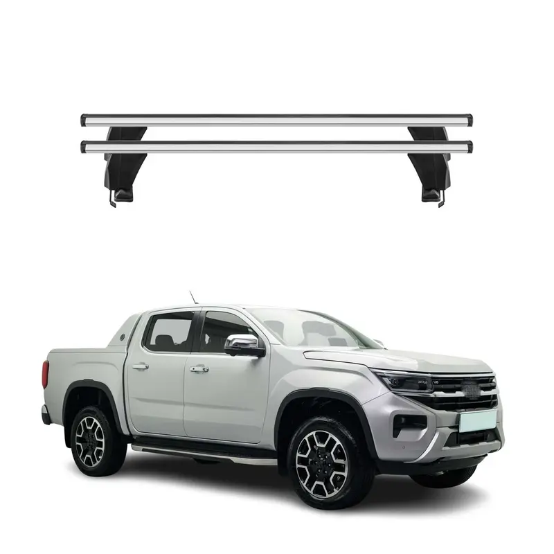 Menabo Barres de toit transversales pour VW Amarok II 2023-2026 Alu Gris 2x
