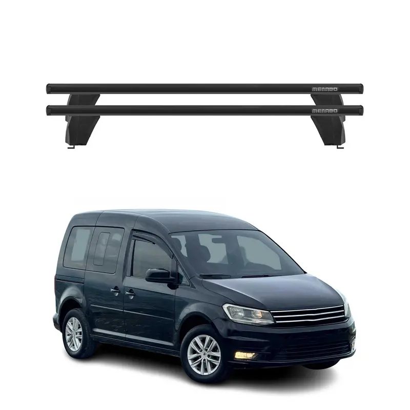 Menabo Barres de toit Transversales pour VW Caddy life 2015-2020 Noir ABE 2x