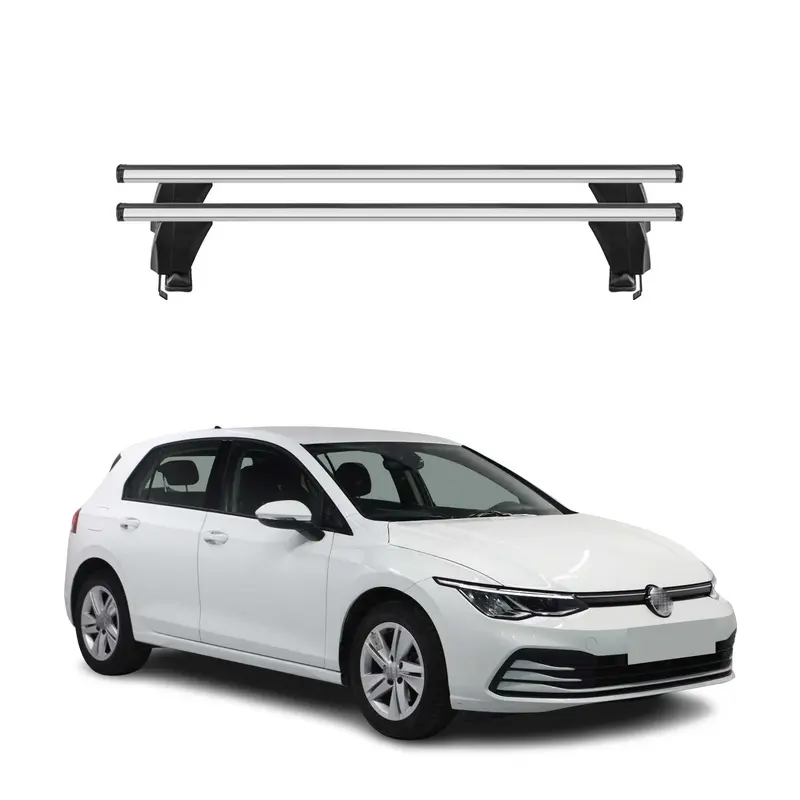 Menabo Barres de toit Transversales pour VW Golf VIII 2019-2026 Alu Gris 2x ABE