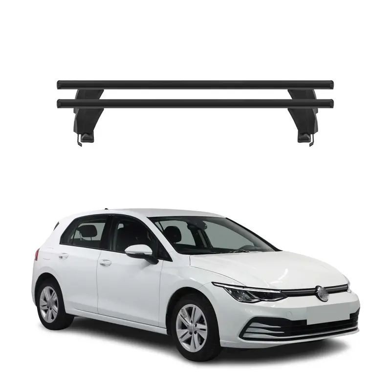 Menabo Barres de toit Transversales pour VW Golf VIII 2019-2026 Alu Noir 2x ABE