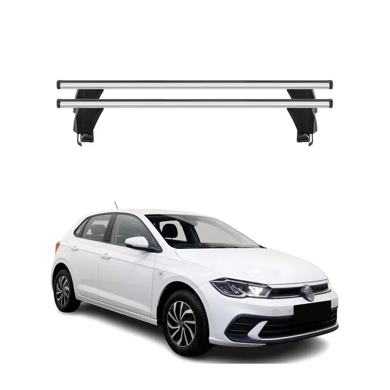 Menabo Barres de toit Transversales pour VW Polo VI 2021-2026 Alu Gris ABE 2x