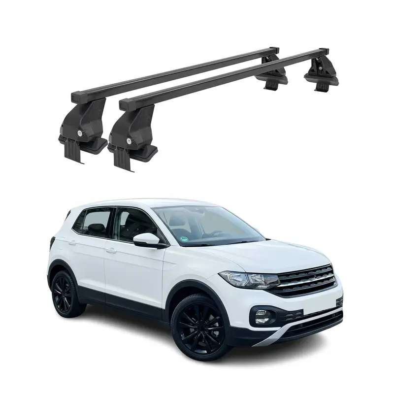 Menabo Barres de toit transversales pour VW T-Cross 2019-2026 Acier Noir 2x