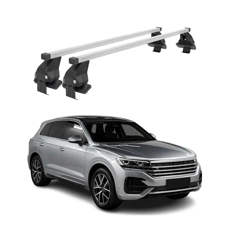 Menabo Barres de toit transversales pour VW Touareg III 2018-2026 Acier Gris 2x