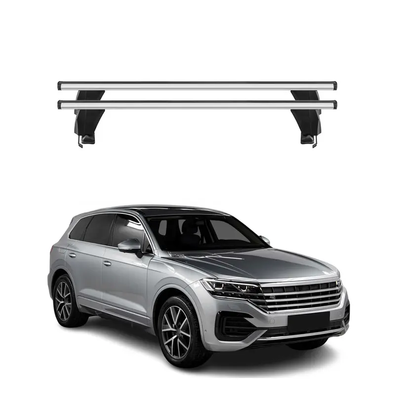Menabo Barres de toit transversales pour VW Touareg III 2018-2026 Alu Gris 2x